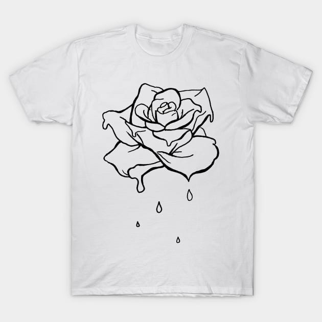 Rose Rain T-Shirt by deadlydelicatedesigns